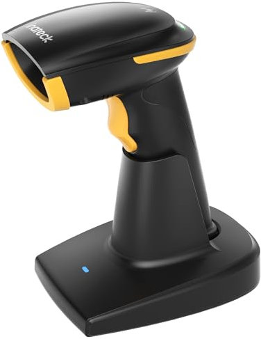 Inateck Bluetooth Barcode Scanner 2D, drahtloser 2D QR Code Scanner mit 2600 mAh Akku und intelligenter Ladestation, Handheld Scanner unterstützt AI, APP, SDK, BCST-36