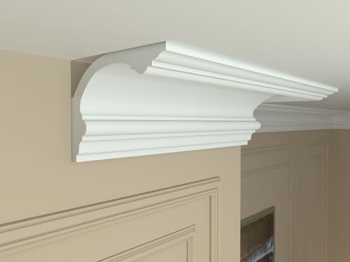 Polystyrene Coving ST-25 COVING XPS Lighting Lightweight Moulding, Wall/Ceiling Cornice, Home Decor, Quality Product, 125mm x 100mm x 2 Meters Long