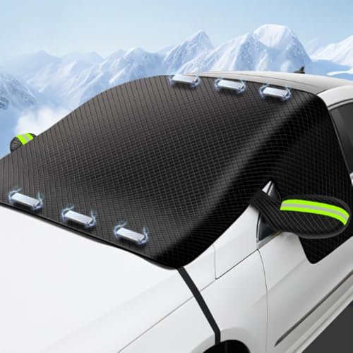 ZLYFCL Auto Frontscheibenabdeckung für Smart forfour Electric Drive 2016-2022 2023 2024 2025, Winter Sommer Windschutzscheibe Abdeckung Magnet Faltbare Mit Spiegelabdeckungen