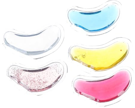 BATHVEVE 5 Stück U-förmige Gel Augenpads für Damen Wiederverwendbare Augenpflege Pads aus Gel und Pvc Warm und Kalt Einsetzbar gegen Geschwollene Augen und Augenringe