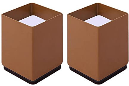 KBOLAE Rialzi per mobili e letti, alzate per gambe e divani, quadrati, 6 x 10 cm, marrone