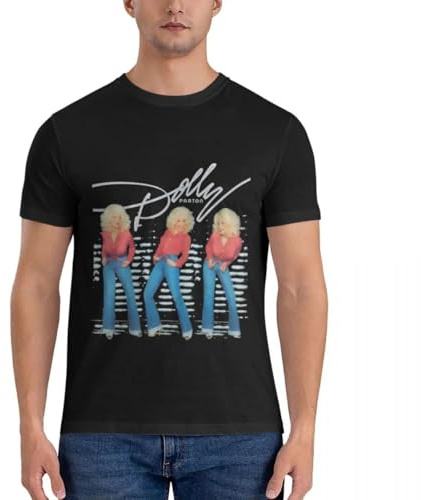 wowoAOreww Retro-Dolly-Parton-s-for-Lovers-T-Shirt-Customized-t-Shirts-Oversized Black