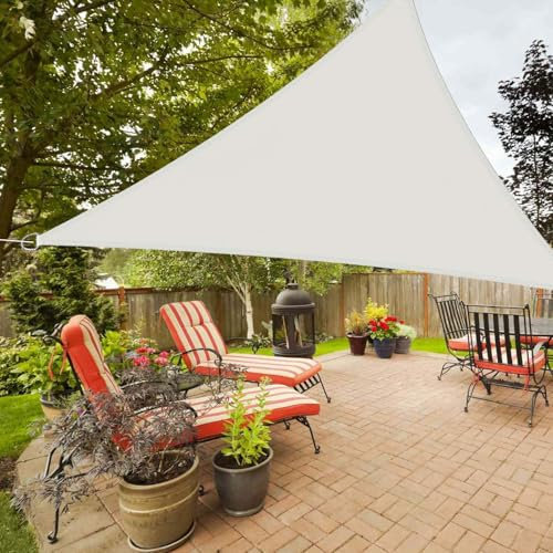 SRHIMEOS Tende a Vela Parasole Protezione Solare 90% UV 6x6x6m, Vela Ombreggiante Triangolare Impermeabile, Telo Resistente in Tessuto Oxford per Giardino, Terrazza, Patio
