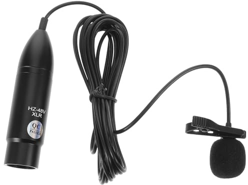 Toyvian Portable Lavalier Microphone Metal and Plastic Construction with 48v Xlr Three-pin Interface for Recordings and Live Broadcasts, Suitable for Amateur and Professional Audio