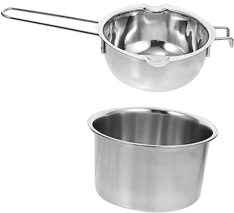 CHICAMPERA Double Boiler Pot Stainless Steel Pot Melting for Candle Making Wax Melting Cheese for Chocolate Cooking and Double Boilers Use