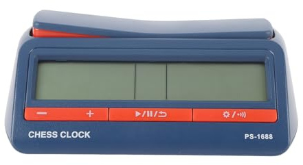 Fafeims Professionell Schackklocka Timer, Plast Digitalt Brädspeltimer med Stor Skärm för Turneringar och Dubbla Spelare