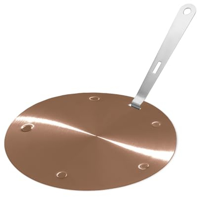 BigKing Piastra di Diffusione di Calore 16cm, Adattatore di Induzione, Disco convertitore di Piastra di Cottura a Induzione con Maniglia Rimovibile Isolante (Oro rosa)