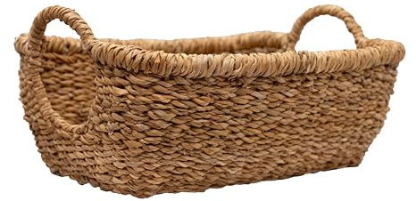 Arthur Cameron – Meghna Handwoven Seagrass Storage Basket Tray – Decorative Shelf Organiser and Natural Home Décor (LARGE)