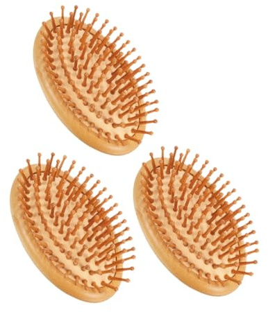 MOTHNUR 3 piezas Cepillo Masajeador de Cabeza de Bambú para Mujeres y Hombres Peine Masaje Antiencrespamiento Diseño Elegante y Sostenible para Cuidado Capilar Diario