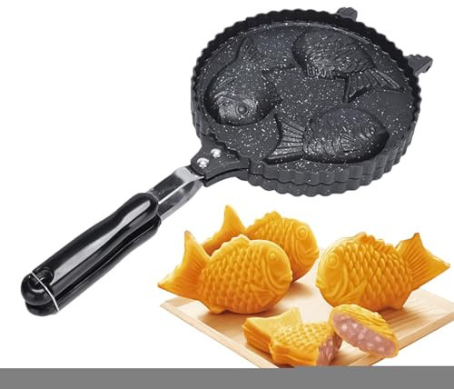 Stampo Per Taiyaki,Attrezzatura da Cucina per Snack Giapponesi - Stampo Per Waffle A Forma Di Pesce,Per Mercato Notturno Colazione Principianti Professionisti