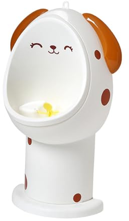 SUIOPPYUW Wandmontierter Toilettentrainer für Kleinkinder mit Tiermotiven, hygienisch, abnehmbar, mit Griffen, leicht zu reinigen, ideal für Badezimmer, Kleinkinder und Jungen, Brauner Hund