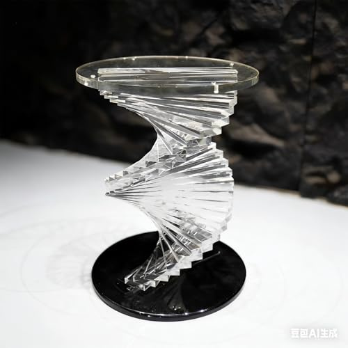 Spiralformade Akrylbordben - Klara högtransparenta akrylbordbaser för matsalsbord/skrivbord, moderna konstnärliga bordben för runda/fyrkantiga bordplattor(50x70cm/20x28in)