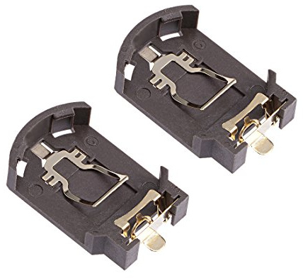 sourcing map 2 Stück Horizontale Münzknopf Batteriehalterung Braun Behälter Kasten DE de