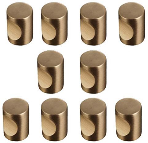 Reines Kupfer Schubladengriff Schrankknöpfe Modern Kabinettgriffe Türknopf Runde Möbelgriff,Einzelloch Griffe,Messing Hardware für Kommode Bad Schränke Fensterläden,10er-Pack (G)