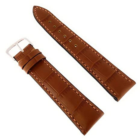 Sandtuhr Rios Uhrenarmband Louisiana Kroko Kalb 18mm Hellbraun Made in Germany