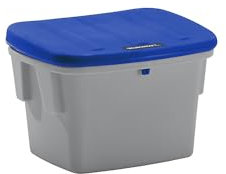 eurokraft | Universal- und Streugutbehälter | ohne Entnahmeöffnung | 60 l | Deckel blau