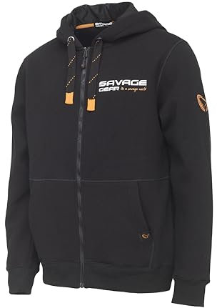 Savage Gear Unisex Urban Zip Hoodie Hooded Sweatshirt, Schwarze Tinte, XL