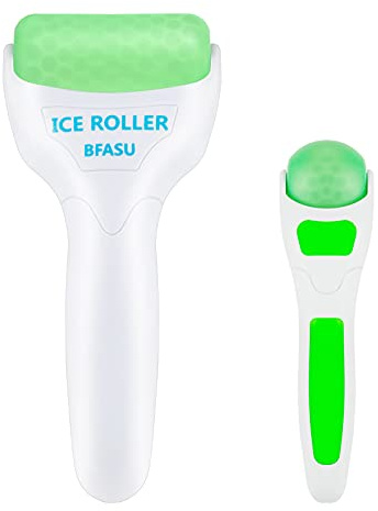 BFASU Ice Roller, Face Roller 2 PCS, Massage Tools with Mini Roller for Eye, Face and Body, Relax and Alleviate Puffiness Fine Lines Minor Pain (Green)