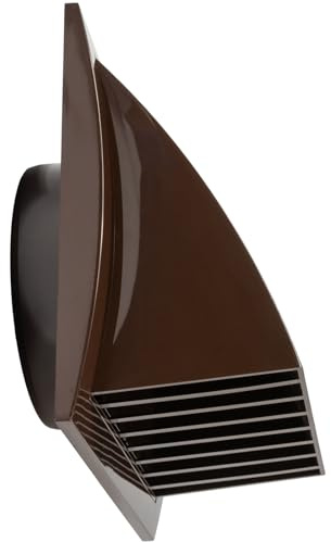 Repa Market 5 Inch (125 mm) Exhaust Hood Vent with Rain Cover & Backdraft Damper/Brown ABS Plastic Wall Duct Cap/Exterior Dryer Vent Outlet/Weatherproof Protective Grill/HVAC Exhaust Cover