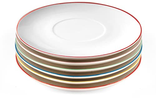 H&H 9687700 Piattino Per Tazza Jumbo con Fiori, New Bone China, 17 cm