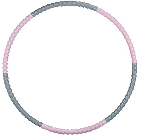 Relaxdays Hula Hoop Reifen, 95cm Ø, Fitnessreifen für Erwachsene, Massagenoppen, zum Abnehmen, Bauchtraining, rosa/grau