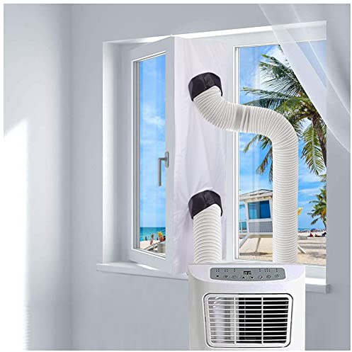 Air Conditioner Window Seal, Tilting/Sloping Windows Seal for Portable Air Conditioning Unit and Dryer with Double Hose 4M