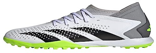 adidas Unisex Accuracy.3 Turf Sneaker, White/Core Black/Lucid Lemon, 10 Women/9 Men
