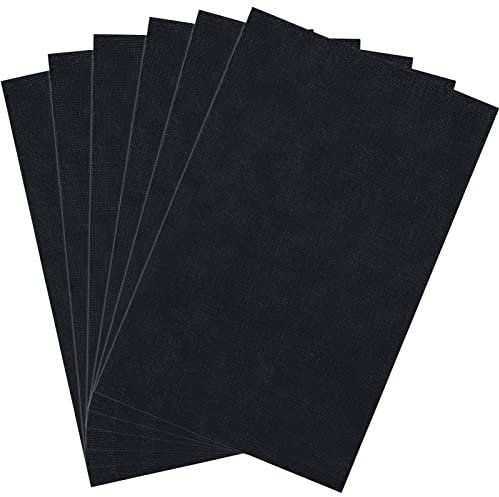 Caydo 6 Pieces Aida Cloth 14 Count Black Cross Stitch Fabric Cotton Embroidery Fabric for Needlework, DIY Handicrafts, 45 x 30CM