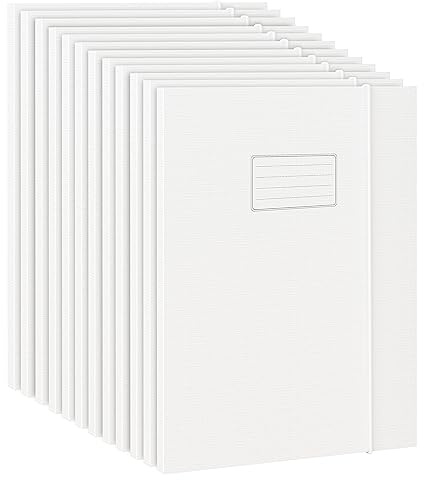 JIAWEI 12 Pezzi Cartelline Portadocumenti da 11 mm di Larghezza,in Cartone 350 g/m² con 3 Alette per Cartella DIN A4,con Scomparto per Nome ed Elastico,per Archivio,Scatola Portadocumenti - Bianco