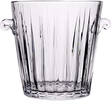 Ice Bucket Wine Bottle Cooler Champagne Bucket Thicken Lead-free Glass Ice Bucket Japanese Carving Small Ice Bucket Bar Cocktail Ice Champagne Bucket Cooler Buckets for Parties (Color : E)