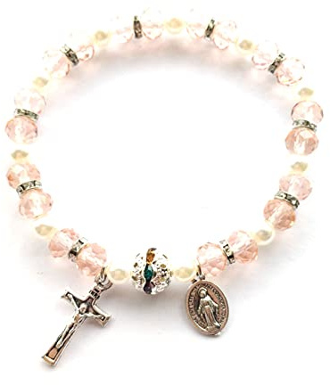 Stretch-Rosenkranz-Armband mit Jesus-Kruzifix, elastisches Perlenarmband, Ornament, Gebetsperlen-Armband, religiöse Geschenke