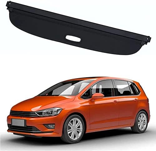 DECI Einziehbarer Auto Laderaumabdeckung Rollo für VW Golf SV Sportsvan 2016-2021,Hintere Kofferraum Hutablage Kofferraum Schutz Abdeckung Frachtabdeckung,B/Schwarz
