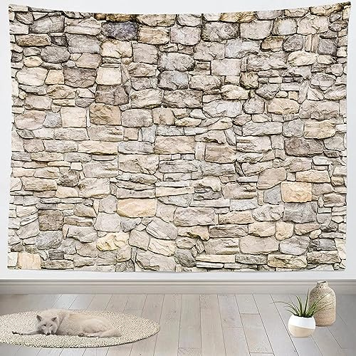 Sxakswol Wandteppich Groß Steinwand Wandteppich 200x150 Wandbehang Stein, Tapisserie 3D Wandtuch Aesthetic Wandteppiche für Wohnzimmer Schlafzimmer Wohnheim Wanddeko