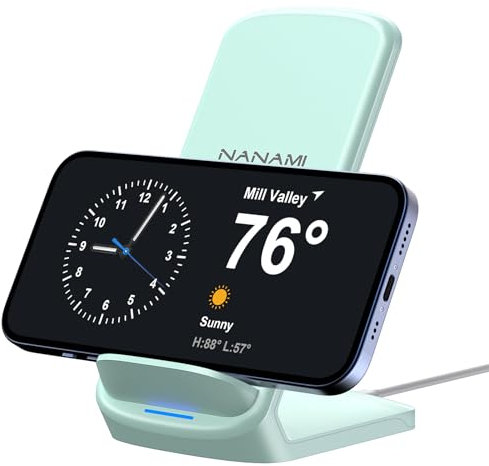 NANAMI Wireless Charger for iPhone and Samsung, 10W Fast Induction Charging Stand for Galaxy S25 S24 S23 S22 S21 S20 S10 S9 S8, 7.5W for iPhone 17 16 15 14 13 12 11 SE2 X XS XR 8 and Qi-Enabled Phone