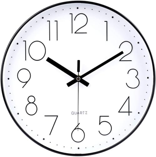 jomparis Wanduhr Groß 40cm Modern Ohne TickgeräUsche Wanduhr Einfach zu Lesen für Küche,Wohnzimmer,Büro,Weihnachten Deko(Schwarz)