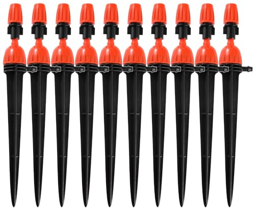 VooGenzek 10 Piezas Emisores de Goteo Ajustables Goteros de Riego de Agua, Sistema de Riego de 8 Agujeros Ajustable, Gotero 2 en 1 para Sistema de Riego por Goteo Micro, para Mangueras de 4/7mm