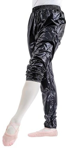 flexdans Pantalones de Baile de Calentamiento de Ballet,Pantalones de Ballet Ripstop para Mujer Black L