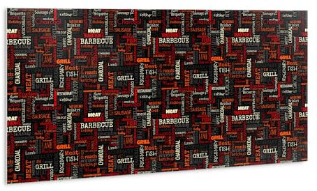 Tulup 100x50cm Imperméable Panneaux Muraux Salle de bains Adhesive PVC Autocollants pour la Cuisine - Thème du barbecue