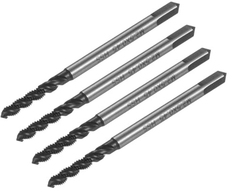 QUARKZMAN 4Stück Metrisch Gewindeschneider M2,5 x 0,45 Gewindebohrer HSS6542 Vierkantschaft Hochwertiger Nitrierbeschichtete Gewindeschneider