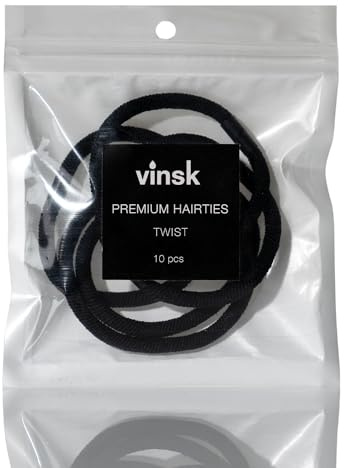 vinsk® UNISEX Haargummis Damen & Herren im Set [10St.] | Sehr starker Halt | Soft Haargummi Herren & Damen | Elastische Haargummis schwarz mit sehr starkem Halt | Vielseitiges Zopfgummi für Man Bun