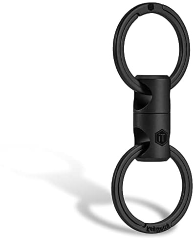 KeyUnity KA15 Titanium Swivel Key Ring Keychain Connector,Mens Key Chain Rings,for Carabiners,Car Keys and DIY Accessories for Men & Women (Black)