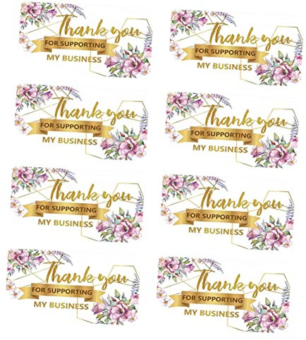 Tofficu 50stücke Dankeskarten Mit Dekorativem Blumenmuster Wertschätzungsnotizen Für Kleine Unternehmen Für Boutiquen Einzelhändler Und Lokale Geschäfte Sicher Und Handlich