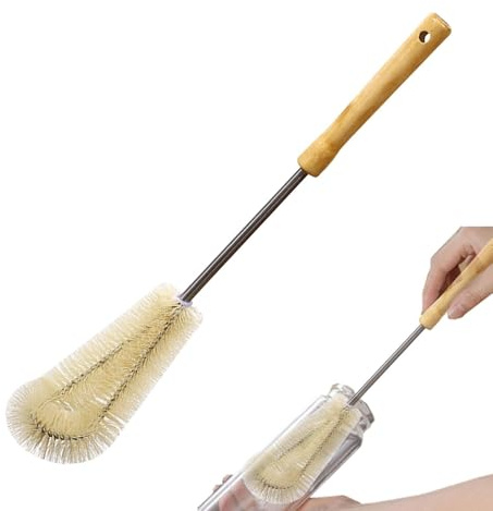 Water Bottle Cleaner Brush, Bottle Cleaner Brush with Dense Nylon Soft Bristles, 360 Degree Cleaning Bottle Scrub Brush for Cold Water Bottle, Wall Breaker, Juicer, Mug, Glass