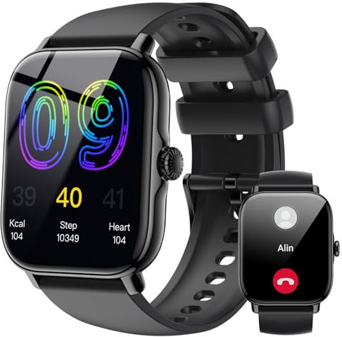 IFMDA Smartwatch da uomo e da donna con funzione telefonica – 1,85 Sport Smart Watches, 270 mAh, orologio fitness Heart Rate Sleep ossigeno nel sangue, contapassi per iOS e Android