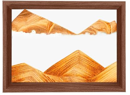 AzureLeap Images de sable à tourner 3D Sandscape l'art du sable en mer profonde Peinture de sable fluide Cadeau Sablier Décoration esthétique pour bureau salon bureau adultes enfants [YELLOW-201]
