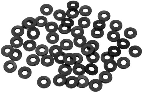 M METERXITY 100-Pack M4 Black Rubber Flat Washers, 4mm ID x 9mm OD x 1.2mm Thickness, Assorted Kit for Screws/Faucets/Garden Hoses