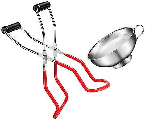 PRETYZOOM Pinzas Para Tarros De Conserva Antideslizantes 2 Piezas Acero Inoxidable Mango Antiquemaduras Elevador De Frascos Utensilios De Cocina Para Enlatado Familiar