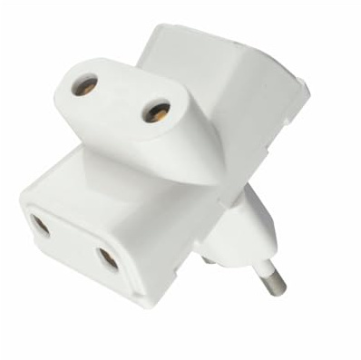 Brightium Adaptador de Corriente de 10 A con 3 Tomas y Conexiones de 4 mm para facilitar la conexión de Dispositivos eléctricos.