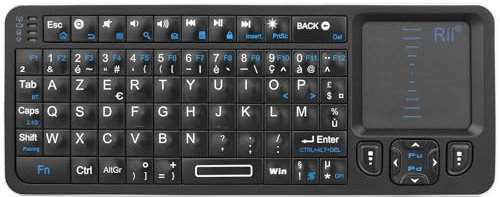 Rii Mini Clavier Rétroéclairé | USB 2.4 GHz + Bluetooth | Pavé Tactile | Ultra-Portable | Compatible Android TV, Mac, Windows