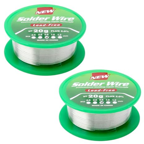 APOMOONS 2 Stück Lötzinn 0.8mm, Lötdraht mit Kolophonium Kern, Lötzinn Bleifrei 40g Lötzinn mit Flussmittel, Soldering Wire zum Reparatur, Elektrolöten, Elektrischen und DIY